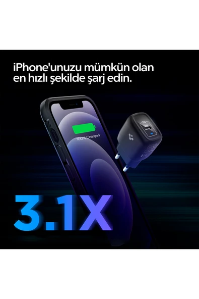 20W USB-C Mini Hızlı Şarj Aleti / Şarj Isısını Düşürür GaN Black Type-C - ACH02070 - Resim 7