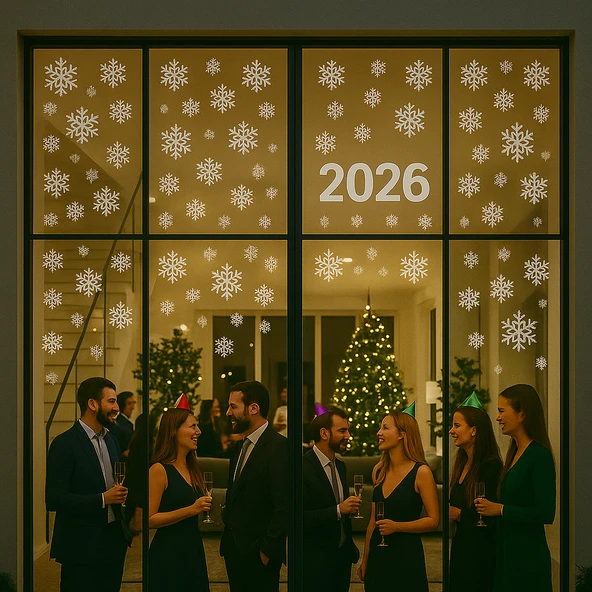 yılbaşı kartaneleri beyaz ,yılbaşı stickerları,kartanesi sticker 100 adet - Resim 3