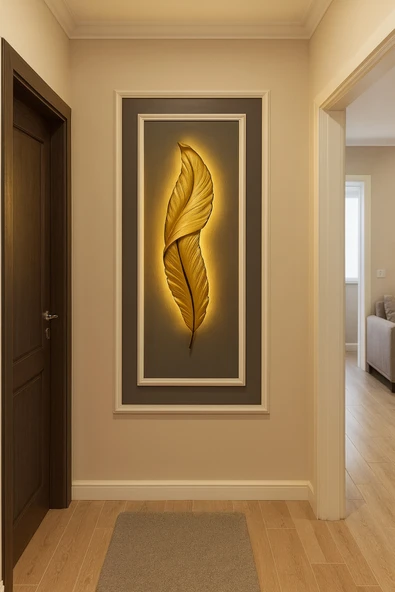 ASZEN Tüy ledli aplik Ebat (62×18 gold) pilli ürün görseli 1