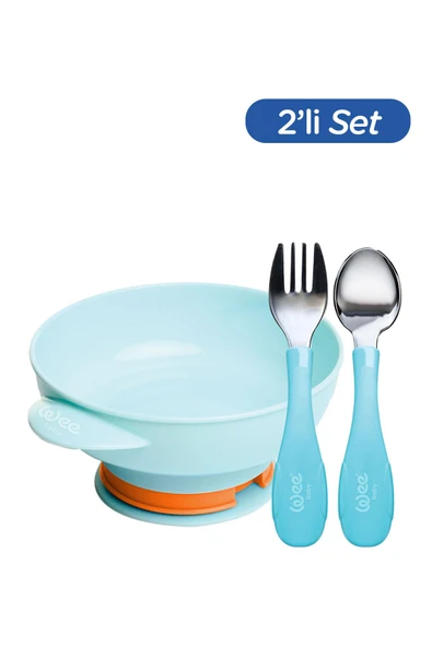 Wee Baby Süper Vakumlu Tabak ve Çelik Kaşık Çatal Seti Erkek ürün görseli 1