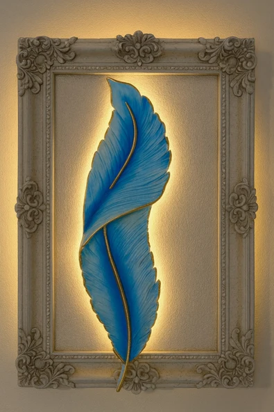 ASZEN Tüy ve yaprak görünümlü modern aplik ebat(62×18 - Resim 3