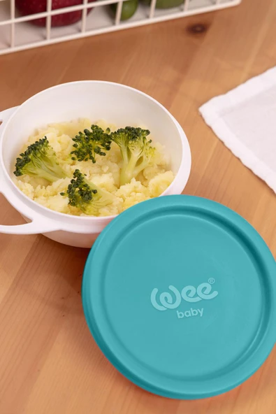Wee Baby Kapaklı Mama Tabağı ve 2'li Mama Kaşığı - Resim 5
