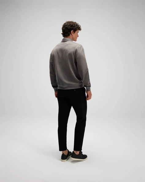 Ellesse EM607 Erkek Polo Yaka Antrasit Sweat - Resim 4