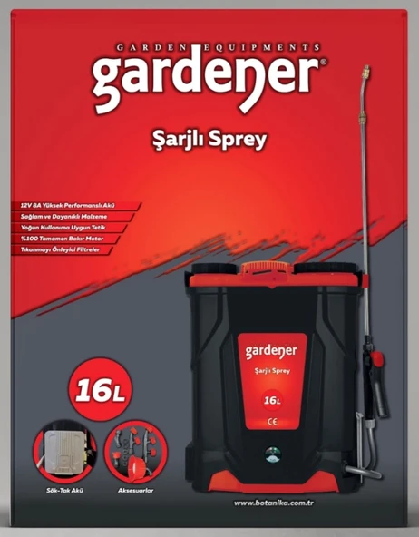 Gardener 165516 Şarjlı (Akülü) Sırt Tipi İlaçlama Pompası 16 Litre - Resim 2
