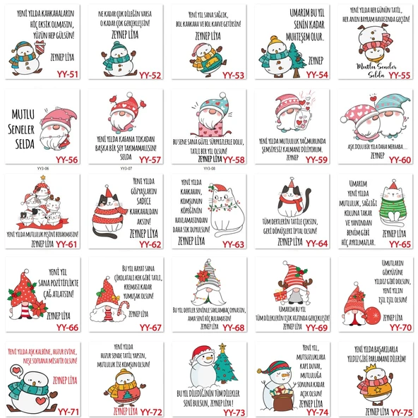 Kişiye Özel Yılbaşı Sürpriz Konservesi  Arkadaşa, Sevgiliye, Aileye Mini Hediye Kutusu - (100 Yeni Yıl Model) - Resim 5