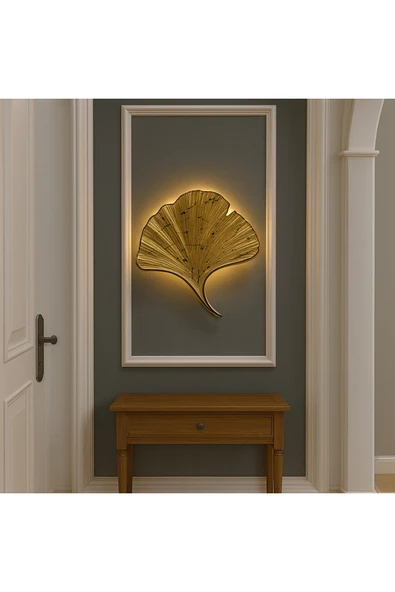 Tasarım Gold Mabet yaprağı pilli aplik Ebat(35×32) ürün görseli 1
