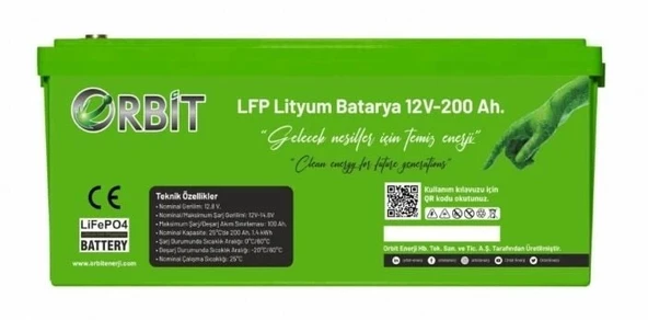 ORBİT 12 V 200 Ah LiFePO4 Akü-Marin Tip-VP ürün görseli