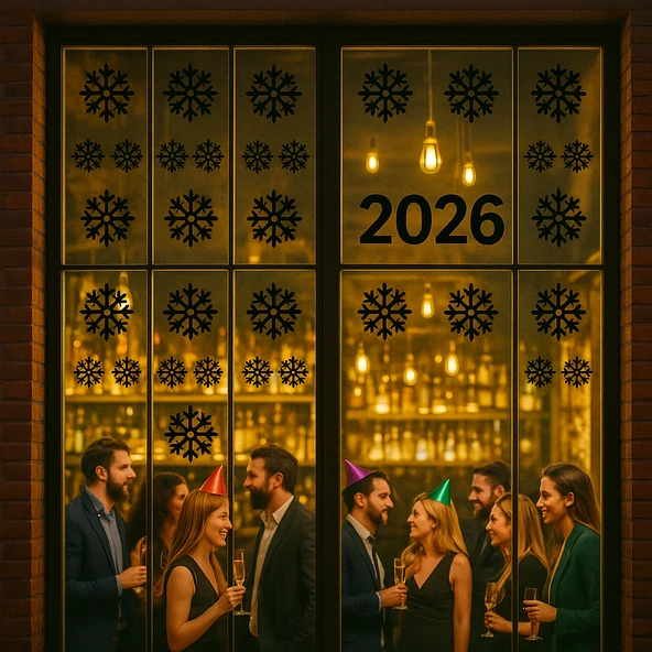 yılbaşı kartaneleri siyah ,yılbaşı stickerları,kartanesi sticker 60 adet - Resim 3