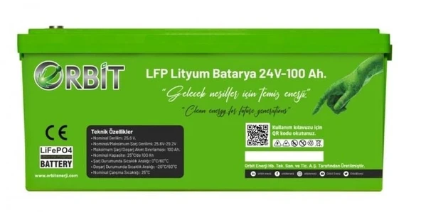 ORBİT 24 V 100 Ah LiFePO4 Akü-Marin Tip-VP ürün görseli