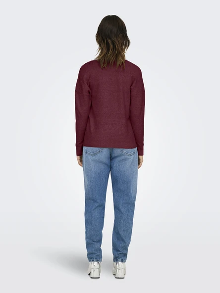 ONLY V Yaka Örme Bayan Kazak 15224360 - Resim 4