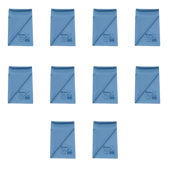 Polikur Mikrofiber Sık Dokulu Cam Temizlik Bezi - Mavi - 40x50 Cm. - 10 Adet ürün görseli 1