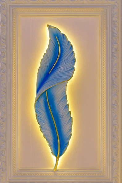 ASZEN Tüy ve yaprak görünümlü modern aplik ebat(62×18 - Resim 4