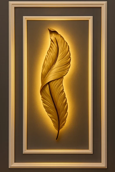 ASZEN Tüy ledli aplik Ebat (62×18 gold) pilli - Resim 2