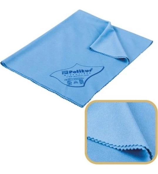 Polikur Mikrofiber Sık Dokulu Cam Temizlik Bezi - Mavi - 40x50 Cm. - 10 Adet - Resim 3