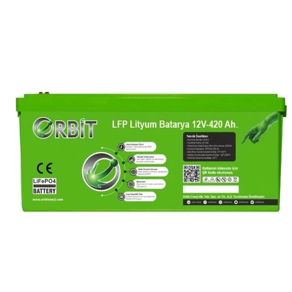ORBİT 12 V 420 Ah LiFePO4 Akü-ABS Kasa ürün görseli