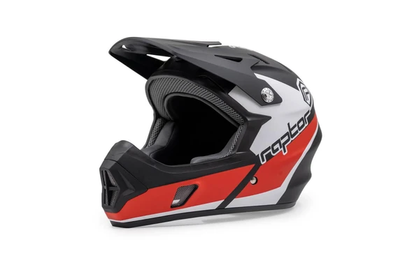 Raptor Kask KS05-A Obsidian Full Face FreeRide Bisiklet Motosiklet Kaskı M Beden Siyah Kırmızı - Resim 3
