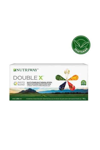 Nutriway 3 Bölmeli Kutuda Double X 31 Günlük Besleyici Vejeteryan Takviye Edici Gıda - Resim 4