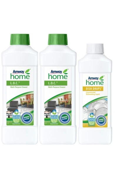 Amway Loc Çok Amaçlı Konsantre Yüzey Temizleyici 2 Adet ve Dish Drops Konsantre Sıvı Bulaşık Deterjanı ürün görseli