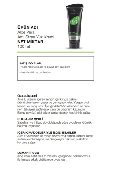 LR Aloe Vıa Aloe Vera Anti Stres Yüz Kremi 2'li - Resim 2