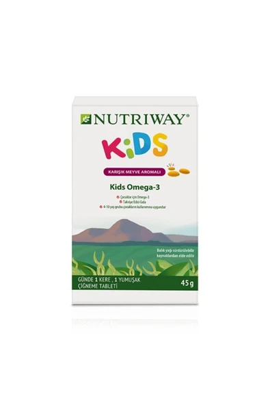 Amway Kids Omega -3 Nutrıway™ Her Birinde 15 Yumuşak Çiğneme Tableti Bulunan 2 Adet Alüminyum Ambalaj ürün görseli