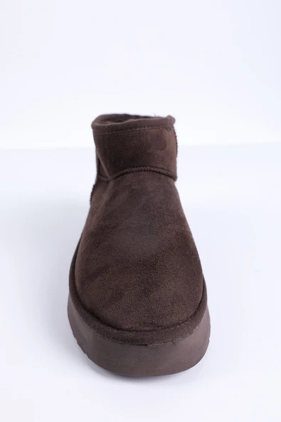 PLATFORM TABAN KÜRKLÜ KADIN BOT KAHVE ürün görseli 1