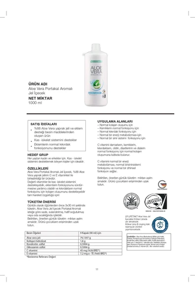 LR Aloevera Jel Içecek Portakal - Resim 2