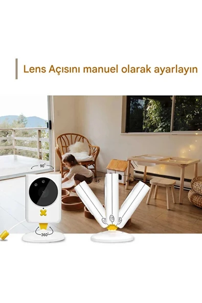Akıllı Bebek Kamerası Monitörlü Karşılıklı Konuşma Özellikli Sıcaklık İzleme 2.4 İnç Bebek Kamerası - Resim 4