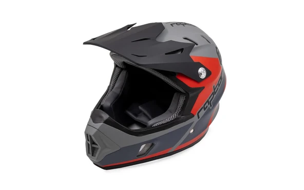 Raptor Kask KS05-c Onyx Full Face FreeRide Bisiklet Cross Motosiklet Kaskı L Beden Siyah Kırmızı - Resim 2