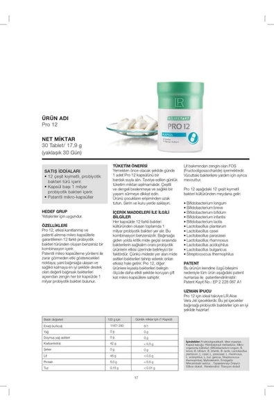 LR Lifetakt Pro 12 Probiyotik 30 Kapsül - Resim 3