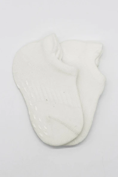 Bistyle 2'Li Sneakers Kaymaz Basic Penye Çorap 20103 Ekru Ekru - Resim 4