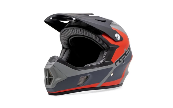 Raptor Kask KS05-c Onyx Full Face FreeRide Bisiklet Cross Motosiklet Kaskı L Beden Siyah Kırmızı - Resim 3