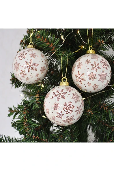 8cm Yılbaşı Ağaç Süsleme Topu 3lü Pvc Kutu ürün görseli 1