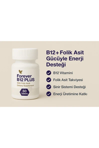 Forever Living Forever B12 Plus | B12 Vitamini ve Folik Asit Takviyesi - Orijinal Ürün - Resim 2