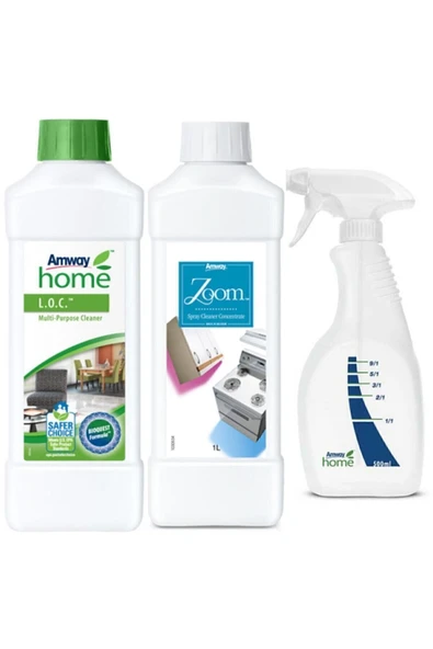 Amway Loc Çok Amaçlı Konsantre Yüzey Temizleyici + Zoom Pas Ve Yağ Temizleyici + Püskürtme Tabancası ürün görseli