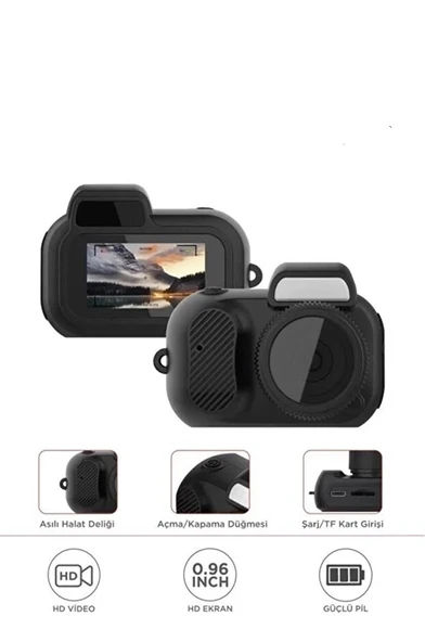 Cmr-37 Mini Dijital Video Fotoğraf Makinesi Kamera Siyah - Resim 2