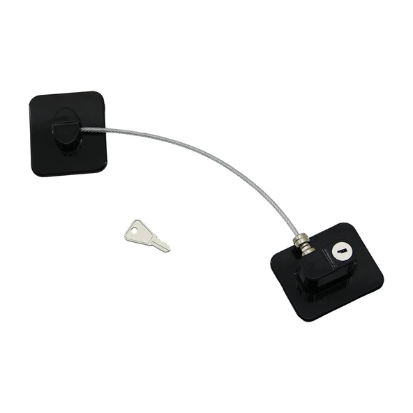 SİYAH PLAKA   HALATLI  EMNİYET KİLİT  5X6CM YAPIŞKANLI MONTAJ=2PCS PLAKA   HALAT=18.8CM (5314) ürün görseli 1