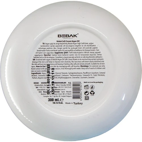 Bebak Soft Argan Oil Kavanoz 300 ml - Resim 2