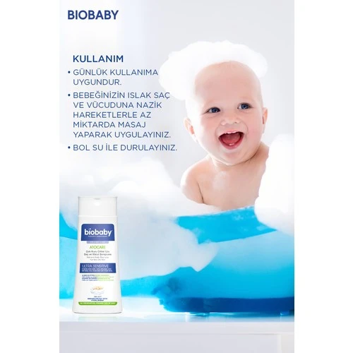 Biobaby Kuru Ve Atopik Ciltler İçin Saç Ve Vücut Şampuanı 300 ml - Organik Zeytin Yağı Alman Papatyası - Resim 5