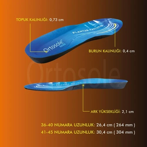 Active Team Plantar Fasit Topuk Dikeni Düz Tabanlık İçe Basma Önleyici Kemer Destekli Tabanlık No: 36-40 - Resim 5