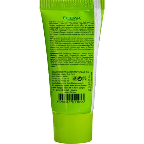 Bebak Zeytinyağlı El ve Vücut Nemlendirici Kremi 20 ml ürün görseli