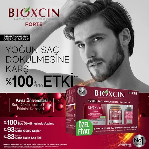 Bioxcin Forte Saç Bakım Kiti Yoğun Saç Dökülmesi İçin (300 ml Şampuan  50 ml Serum  Keratin Complex 60 Tablet) - Resim 7