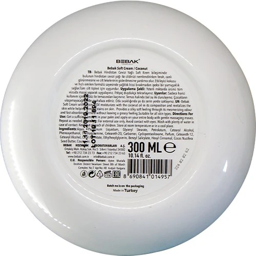 Bebak Soft Hindistan Cevizi Oil Kavanoz 300 ml - Resim 2
