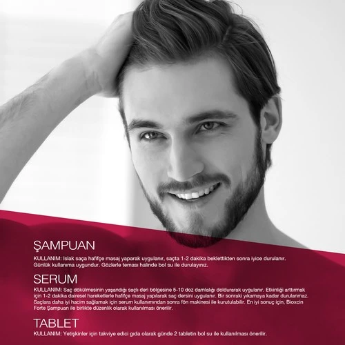 Bioxcin Forte Saç Bakım Kiti Yoğun Saç Dökülmesi İçin (300 ml Şampuan  50 ml Serum  Keratin Complex 60 Tablet) - Resim 8