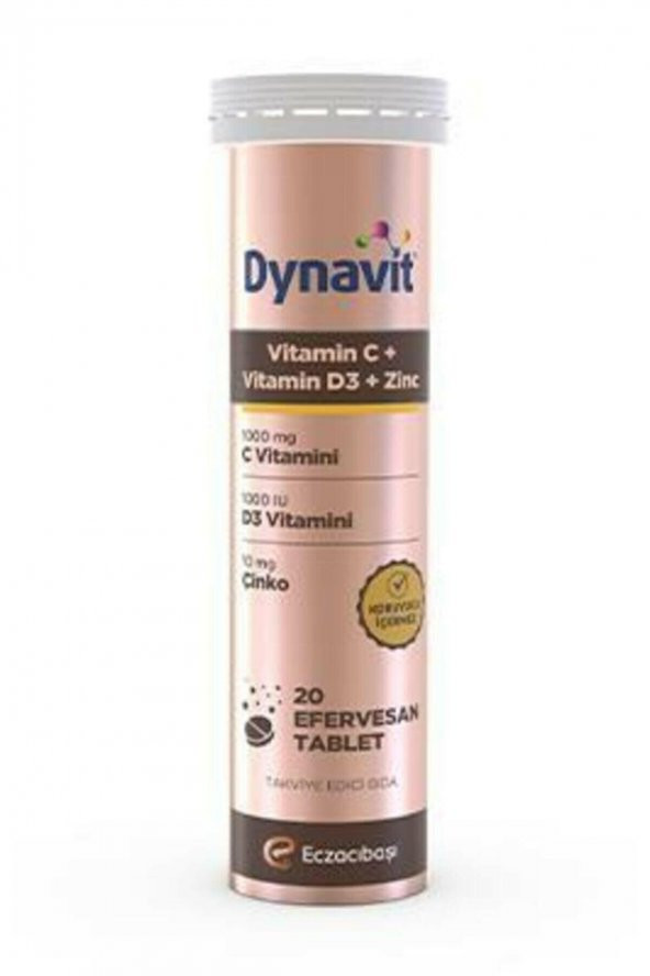 Dynavit Vitamin C + Vitamin D3 + Zinc Efervesan 20 Tablet