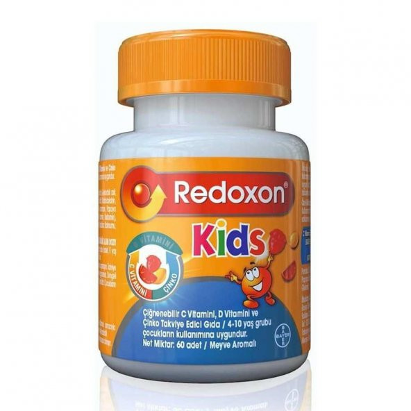 Redoxon Kids C Vitamini D Vitamini ve Çinko İçeren 60 Çiğnenebilir Tablet