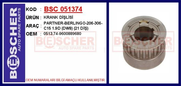 Psa Krank Dislisi Partner Berlingo P206 P306 C15 1.9d (dw8) (21 Dis) - Bsc 051374 ürün görseli