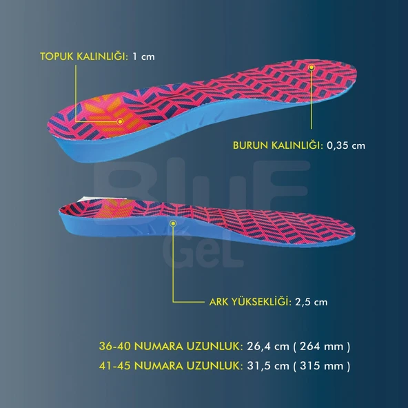 Active Team Darbe Emici Ark Desteği İş Ayakkabıları İçin Yumuşak Iç Tabanlık No: 36-40 - Resim 6