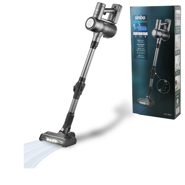 KABLOSUZ DİKEY SARJLI SÜPÜRGE KATLANIR ERGONOMİK BORU SVC-8632 (5314) ürün görseli