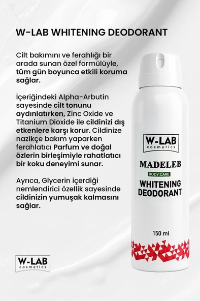 W-Lab Kozmetik Whitening Deodorant 150 Ml - Resim 2