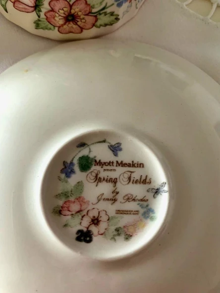 İngiliz Porseleni Myott Meakin' 1 Adet Vintage Çiçek Desenli Spring Fields Türk Kahvesi Fincanı - Resim 8
